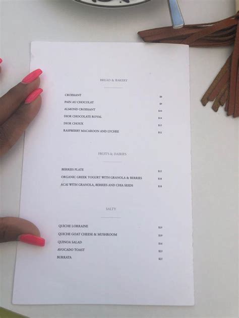 dior café menu|dior cafe miami design.